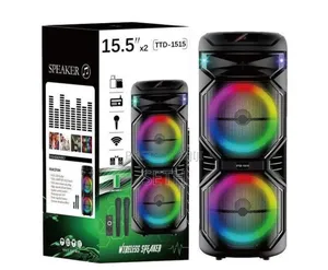 TTD-1515 Portable Bluetooth Speakers With Karaoke Microphone - Black