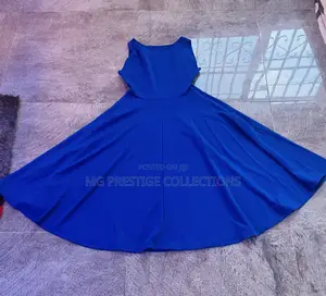 Women's Royal Blue Sleeveless Skater Midi Dress