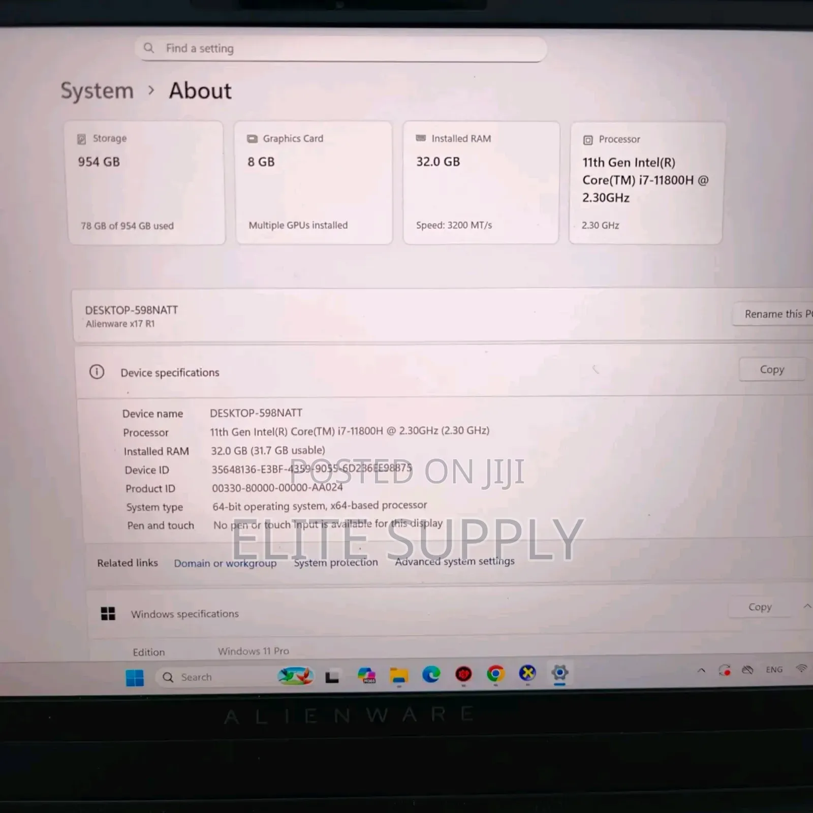 New Laptop Dell Allienware M18 R1 32GB Intel Core i7 SSD 1T