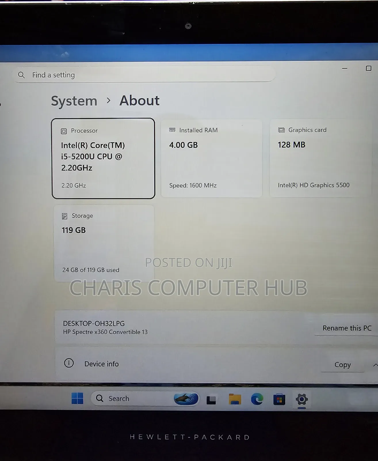 Laptop HP Spectre X360 13 4GB Intel Core i5 SSD 128GB