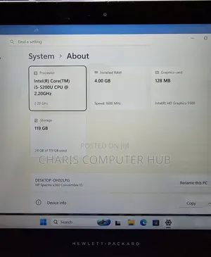 Laptop HP Spectre X360 13 4GB Intel Core i5 SSD 128GB