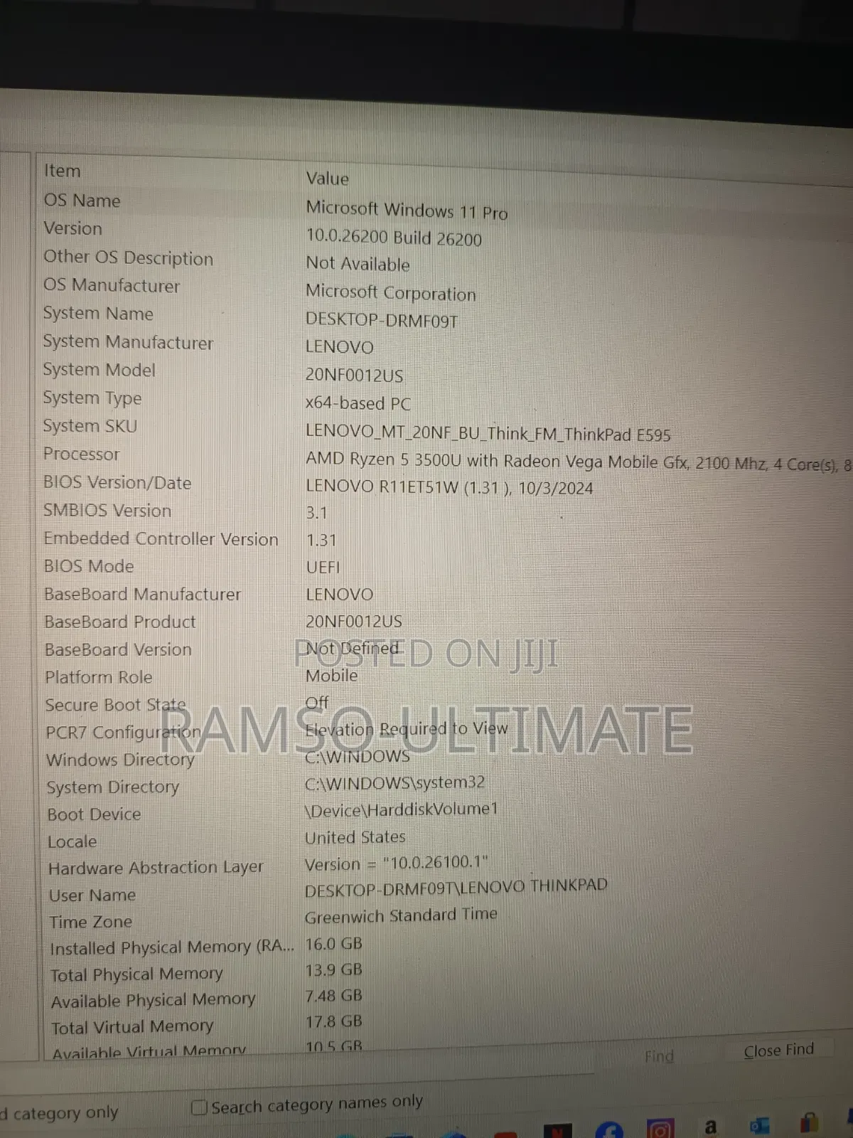 Laptop Lenovo 16GB AMD Ryzen 5 SSHD+SSD 256GB