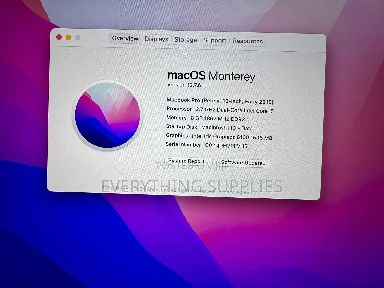 Laptop Apple MacBook Pro 2015 8GB Intel Core i5 SSD 256GB