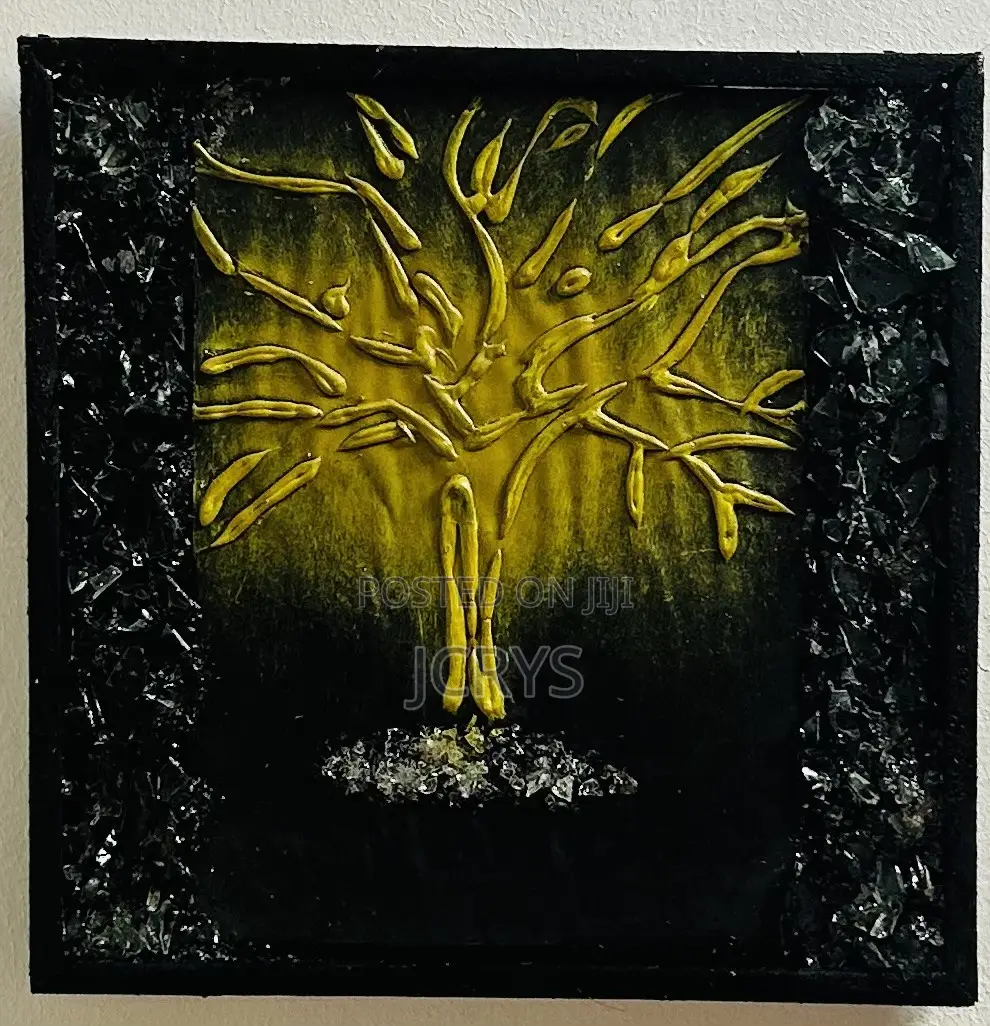 Original 3D Handmade Flame Tree Wall Art | Acrylic Painting