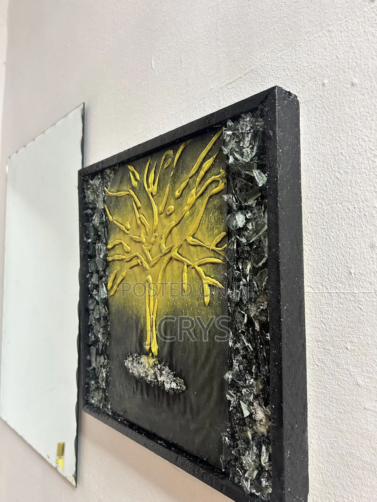 Original 3D Handmade Flame Tree Wall Art | Acrylic Painting