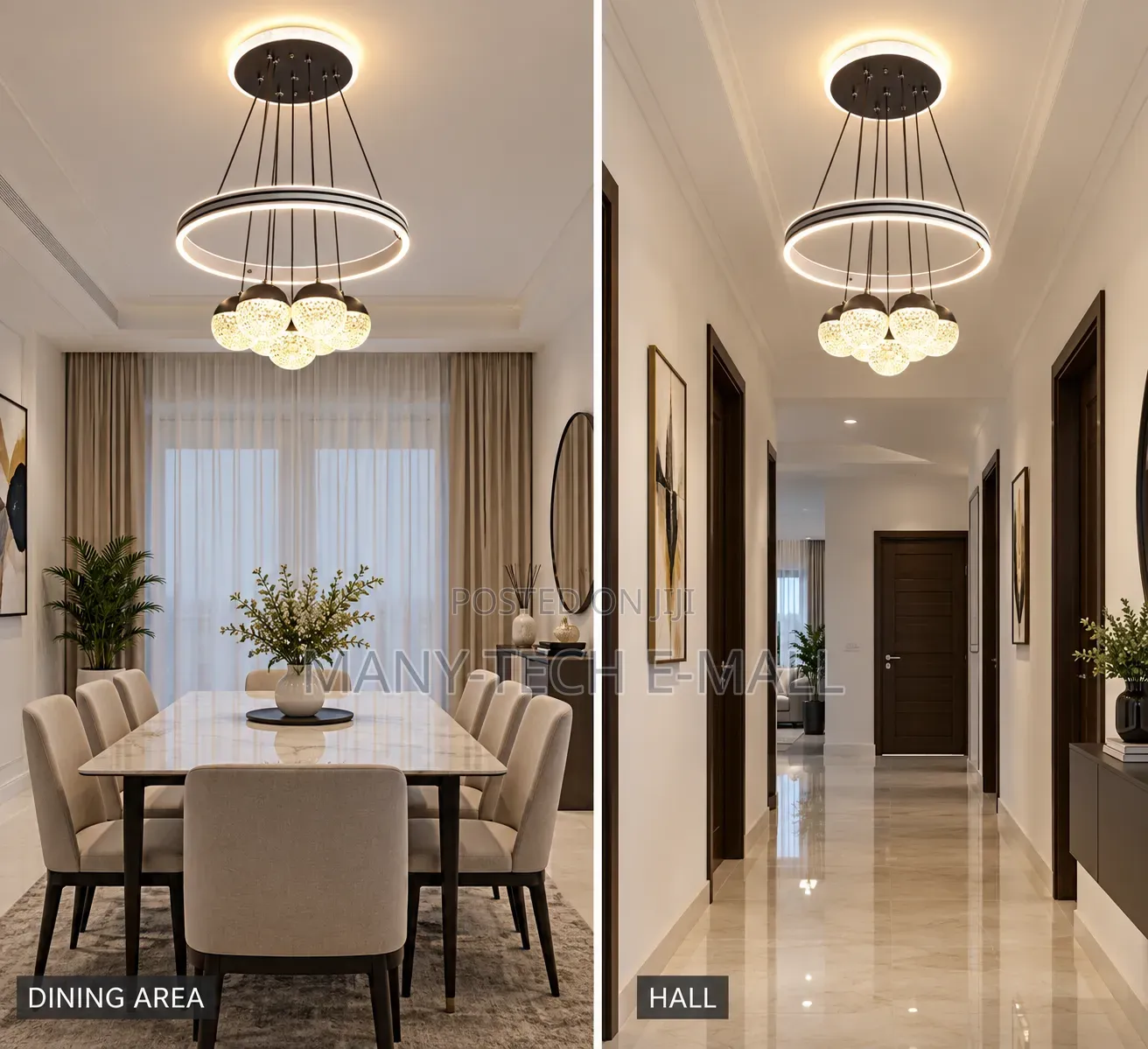 Warm and White Black Chandelier Light