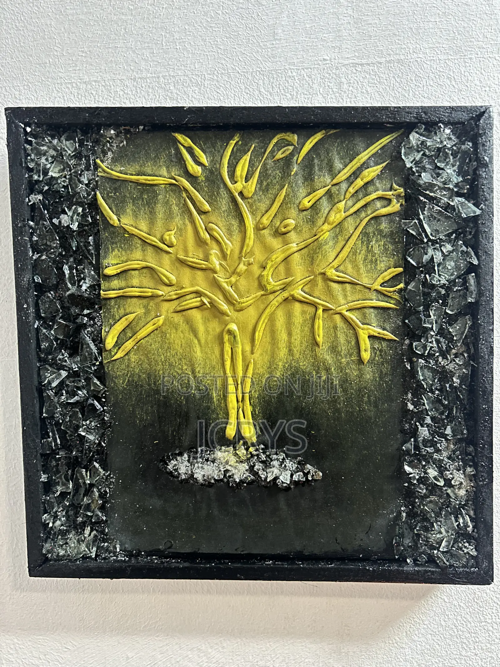 Original 3D Handmade Flame Tree Wall Art | Acrylic Painting