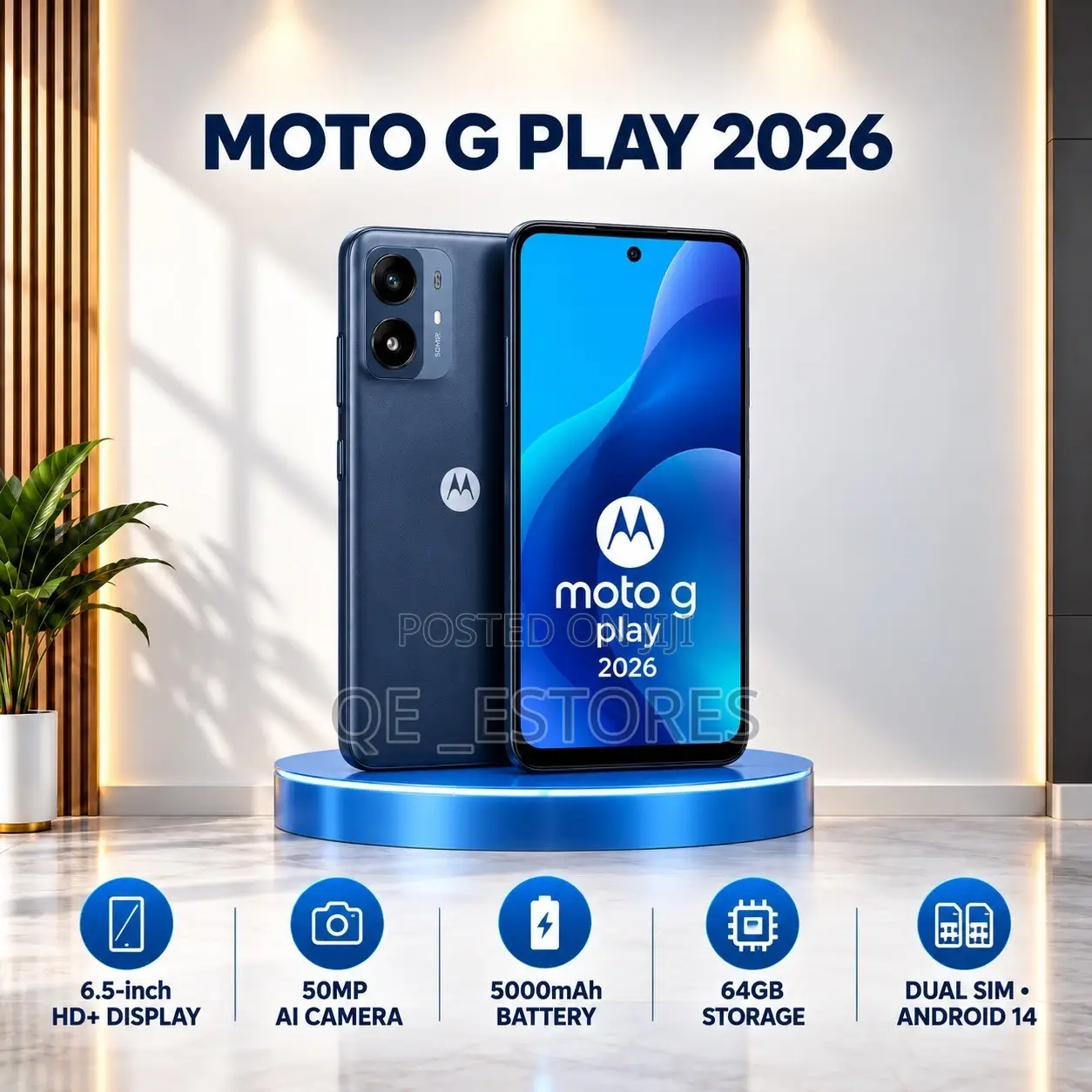 New Motorola Moto G Play 2026 64 GB Blue