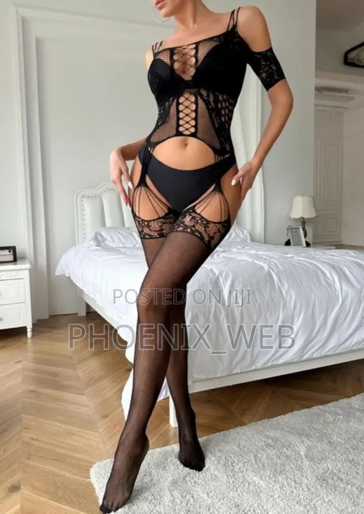 Sexy Black Seductive Fishnet Lingerie