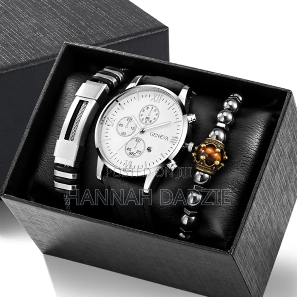 Men's Geneva Watch and Bracelet Gift Set
