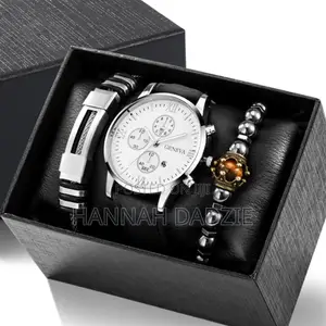 Men's Geneva Watch and Bracelet Gift Set