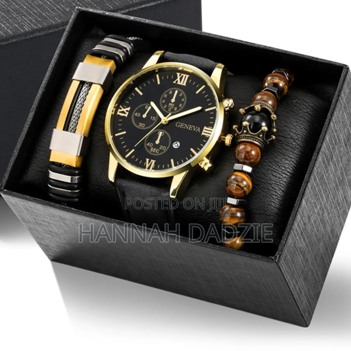 Men's Geneva Watch and Bracelet Gift Set
