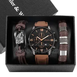 Men's Geneva Watch and Bracelet Gift Set