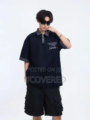 Short-Sleeved, Oversized Polo Shirt