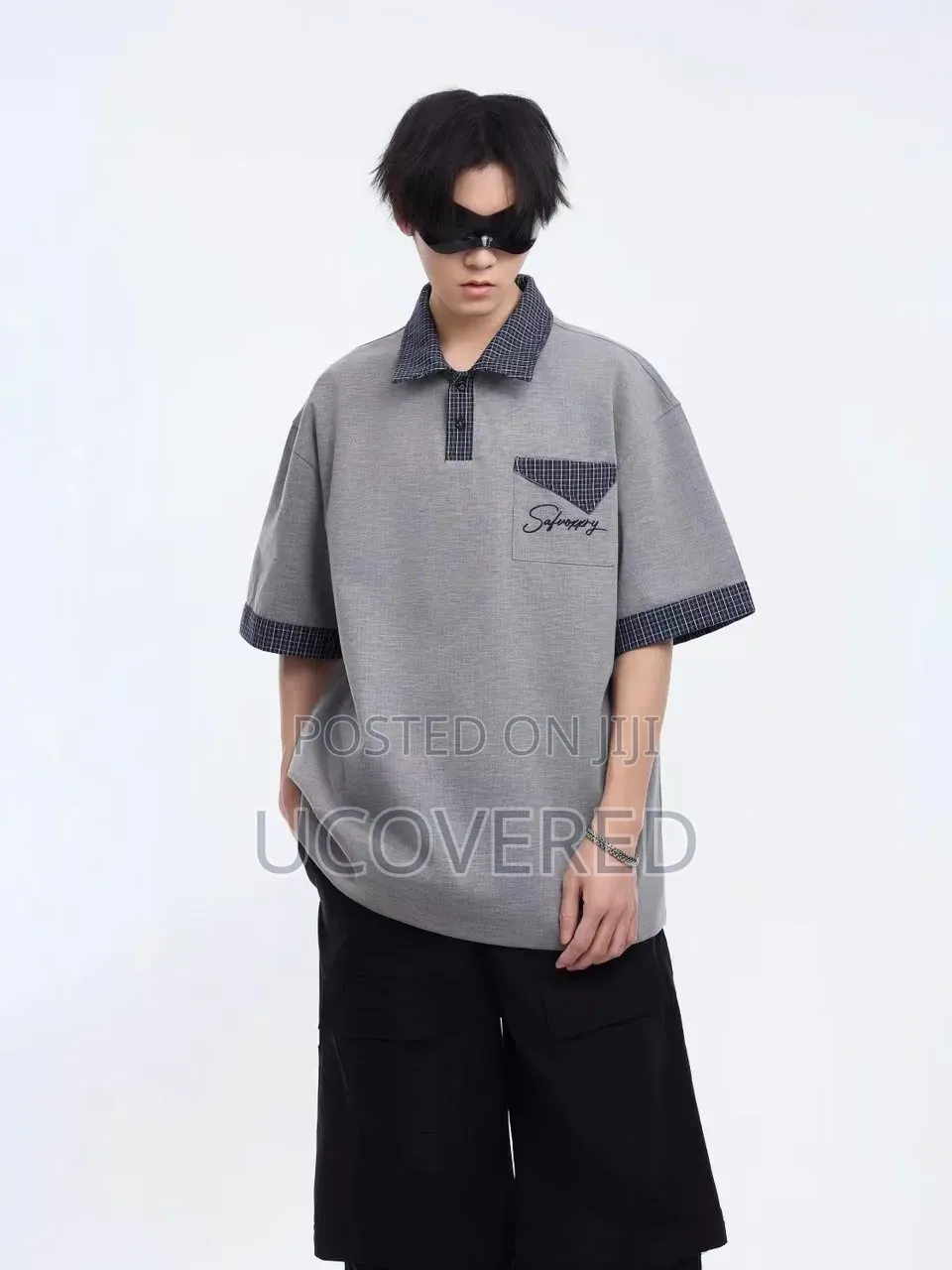 Short-Sleeved, Oversized Polo Shirt