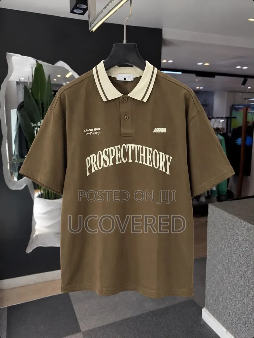 Oversized "Prospecttheory" Streetwear Polo T-Shirt