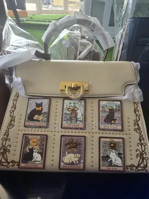 Luxury Vintage Cat Tarot Card Top-Handle Handbag