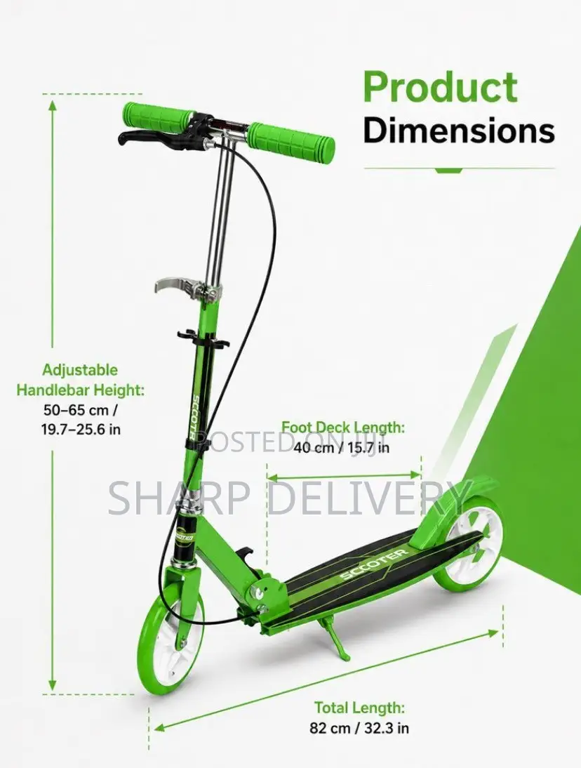 Kids 2-Wheel Foldable Big-Wheel Scooter for Ages 3+