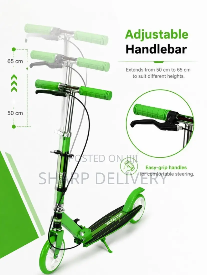Kids 2-Wheel Foldable Big-Wheel Scooter for Ages 3+