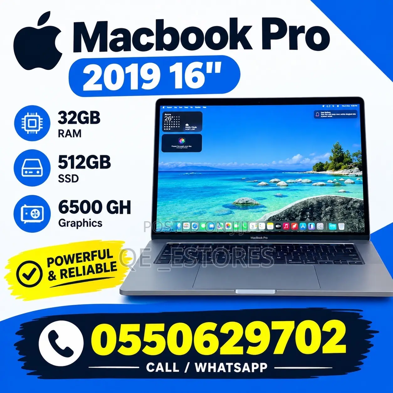 Laptop Apple MacBook Pro 2019 32GB Intel Core i7 SSD 512GB