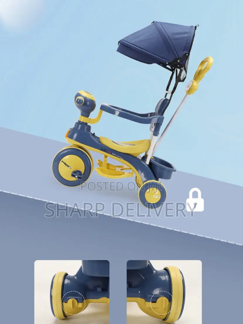 4 -in-1 Kids Tricycle With Adjustable Canopy