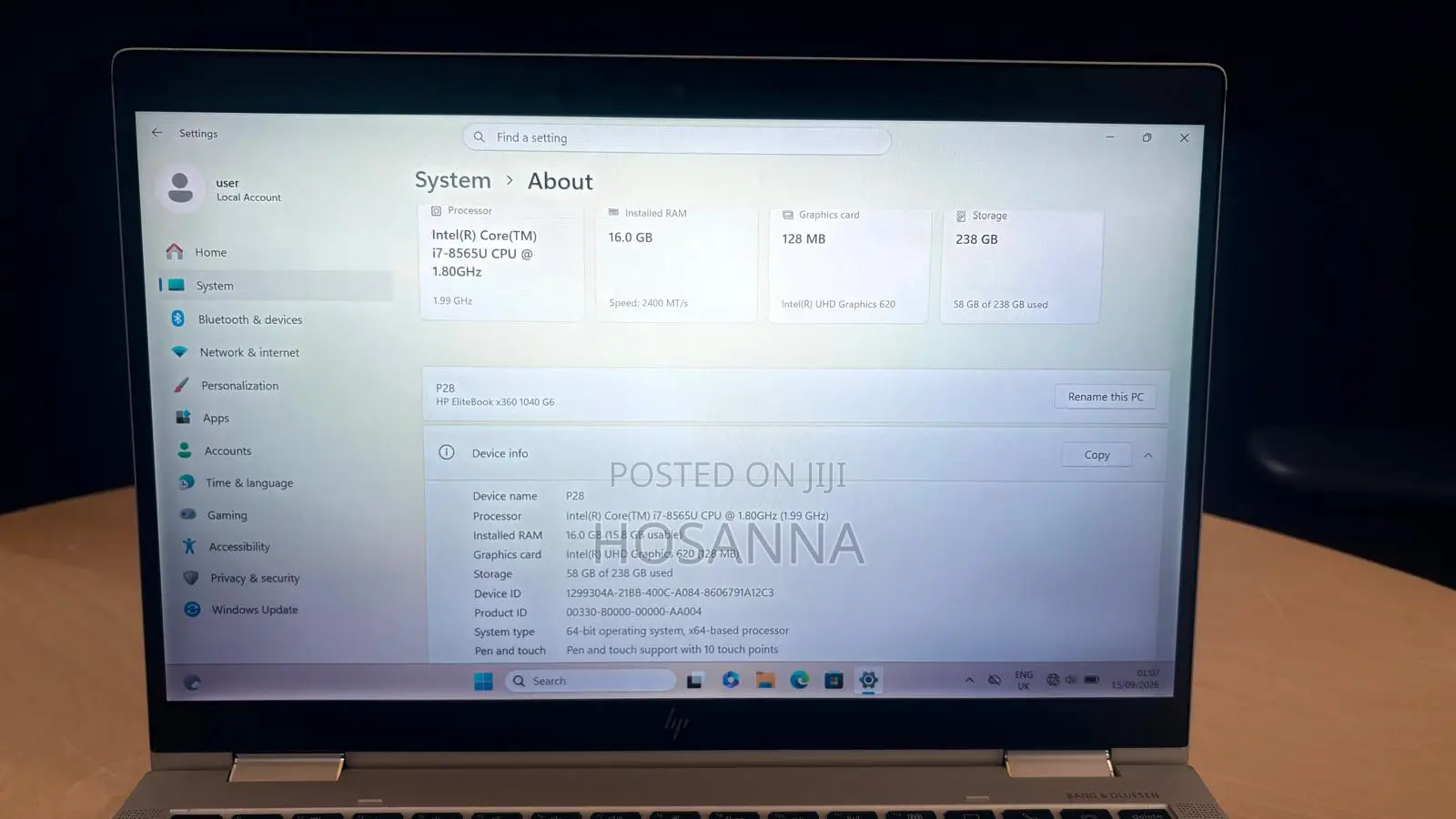 Laptop HP EliteBook 1040 G6 16GB Intel Core i7 SSD 256GB
