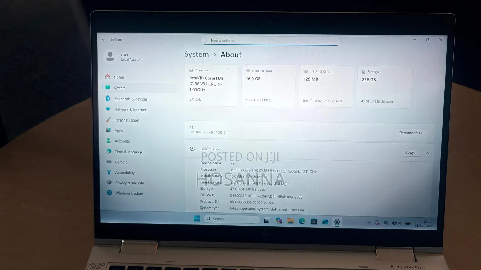 Laptop HP EliteBook x360 1030 G4 16GB Intel Core i7 SSD 256GB