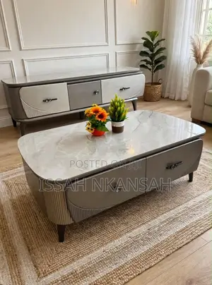Dark Grey Marble Coffee Table