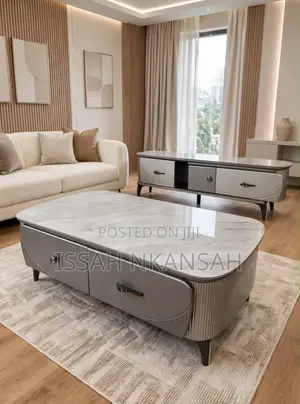 Dark Grey Marble Coffee Table