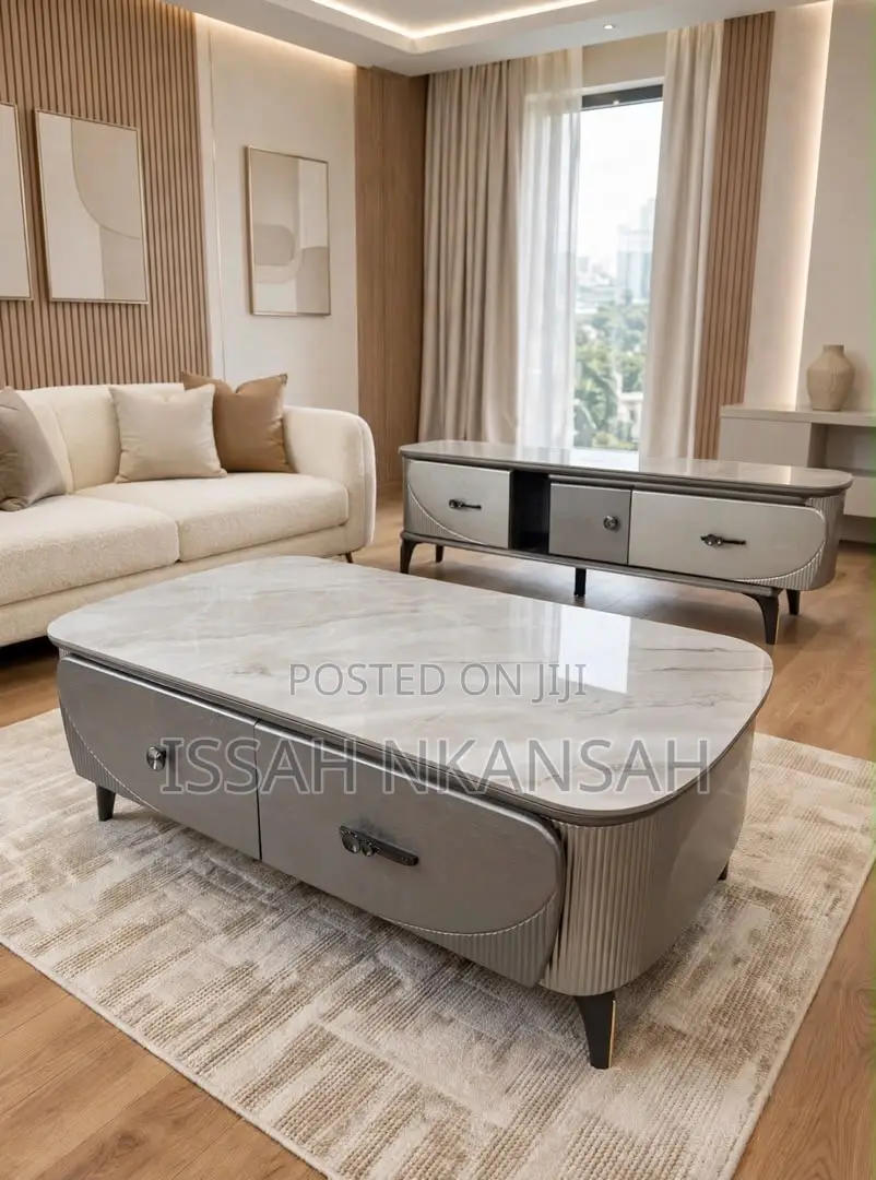 Dark Grey Marble Coffee Table
