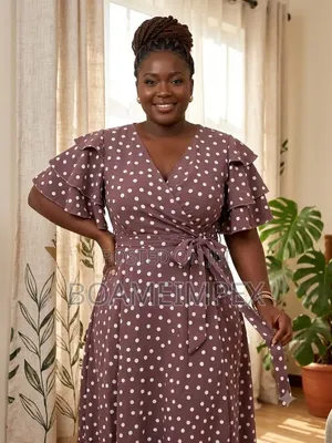 Ladies Polka Dot Brown and White