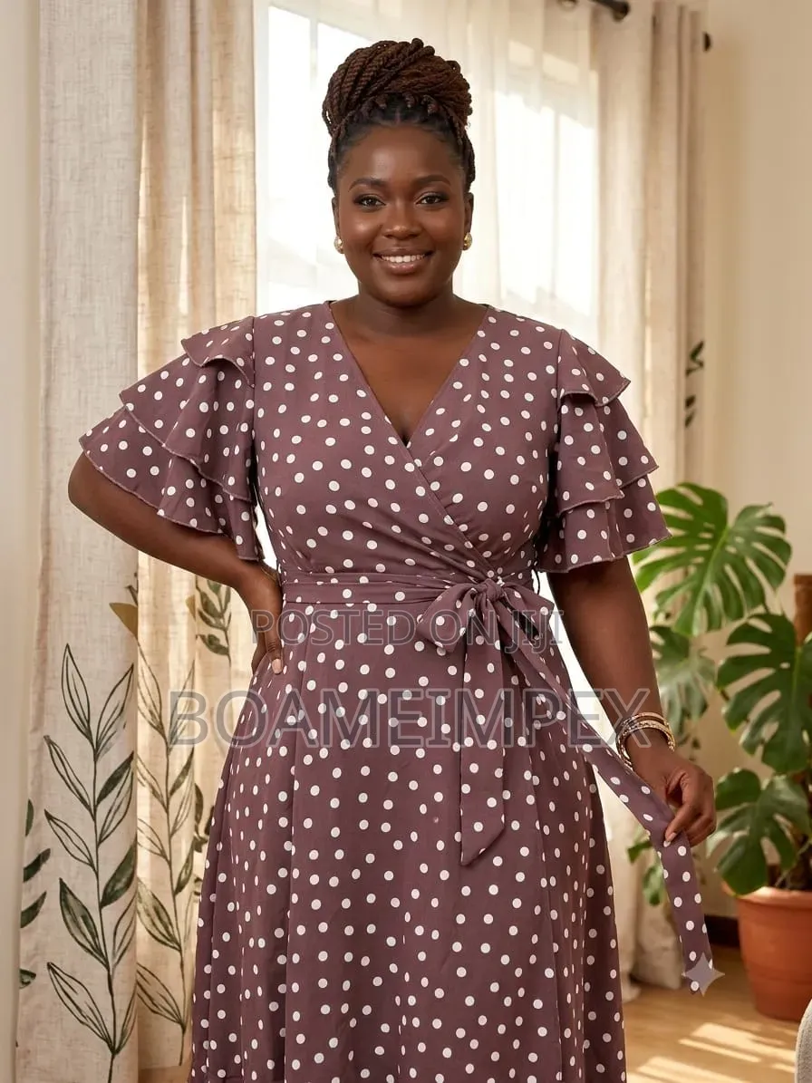 Ladies Polka Dot Brown and White