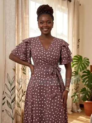 Ladies Polka Dot Brown and White