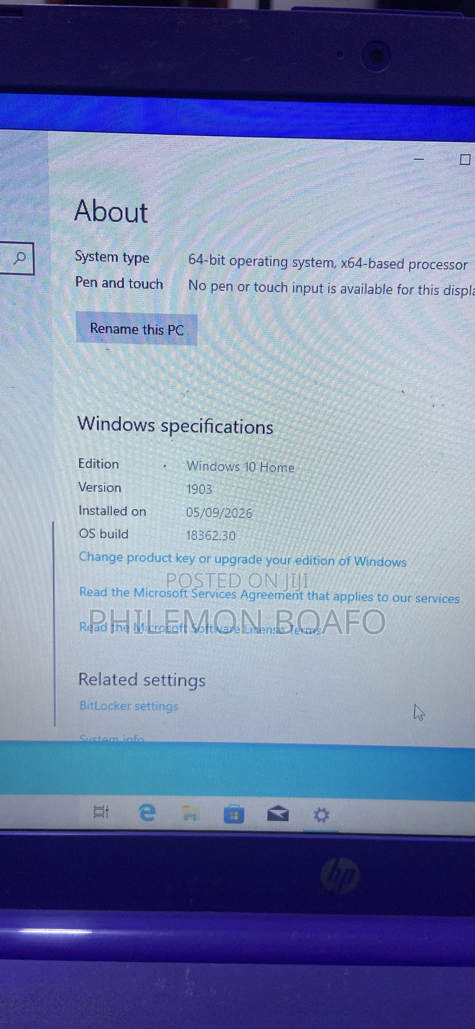 Laptop HP 4GB HDD 32GB