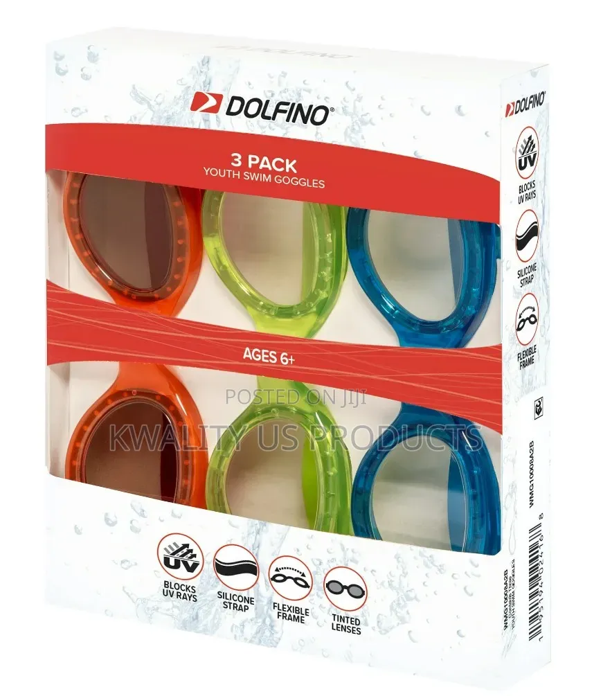 DOLFINO Youth Swimming Goggles - 3 Pack