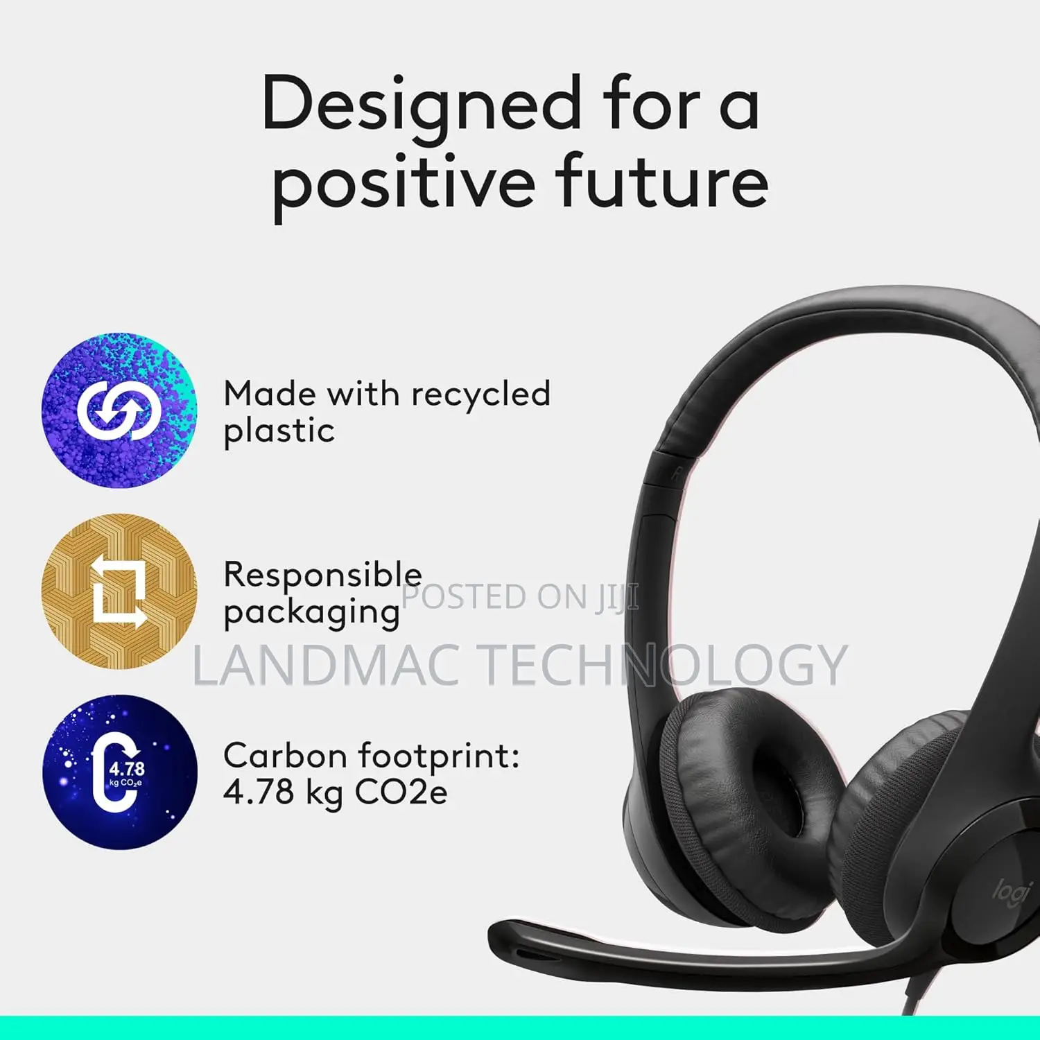 Logitech H390 Wired Headset PC/Laptop Stereo Headphones, USB-A, Black