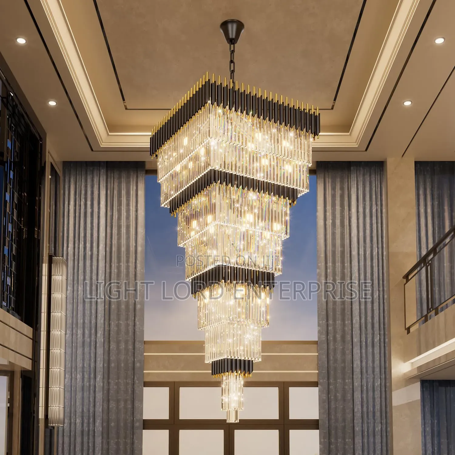 Square Shape 6layer Chandelier 700mmx2100mm