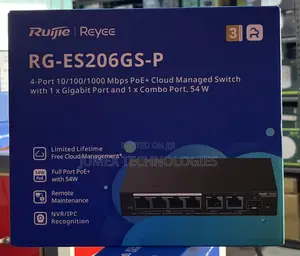 Ruijie Rg-Es206gs-P 4-Port Gigabit Cloud Manage Switch 54w