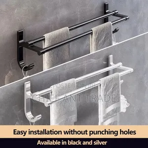 Double Towel Rack. Silver Towel Rail. Gj602s