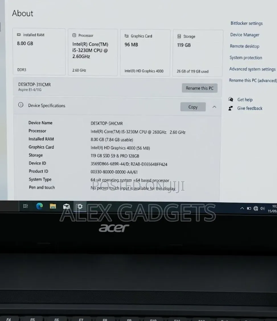 Laptop Acer Aspire E1-471G 8GB Intel Core i5 SSD 128GB