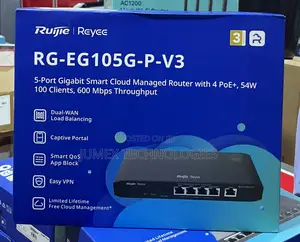 Ruijie Rg-Eg105g-P-V3 Cloud Manage Router With 4 Port Poe Switch
