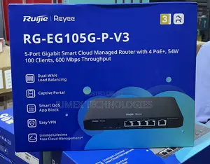 Ruijie Rg-Eg105g-P-V3 Cloud Manage Router With 4 Port Poe Switch