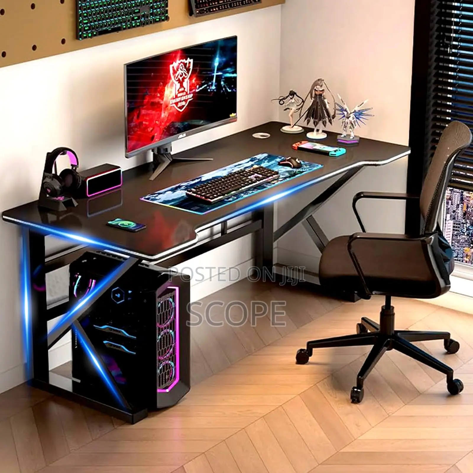 Brand New 140cmx70cm Premium Ergonomic K-Shaped Gaming Desk
