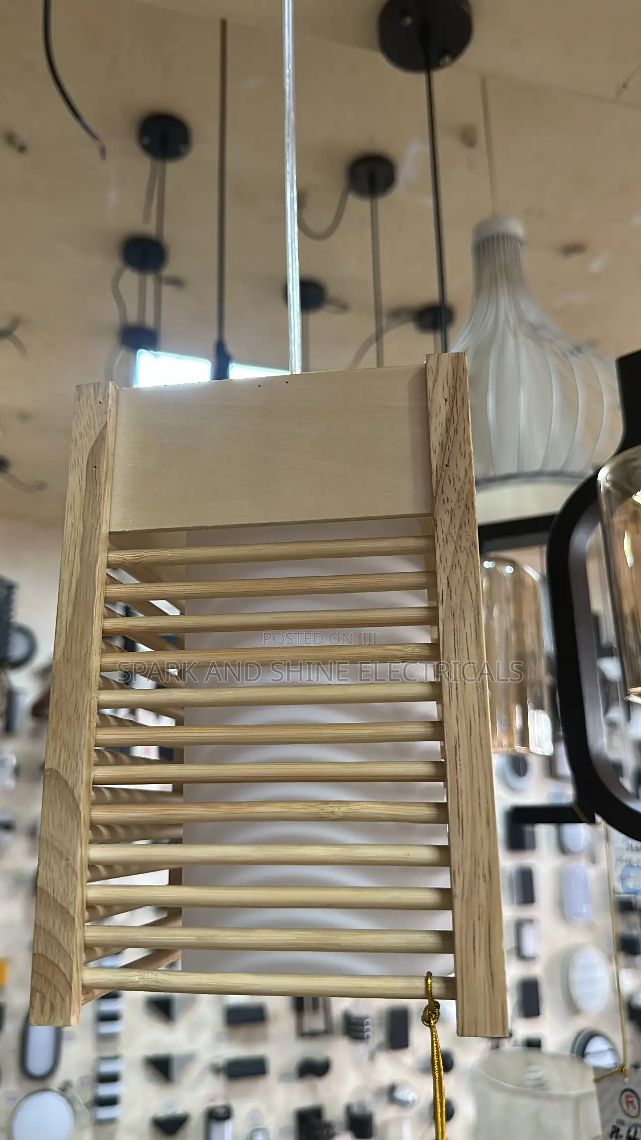 Wood Decorative Glass Pendant