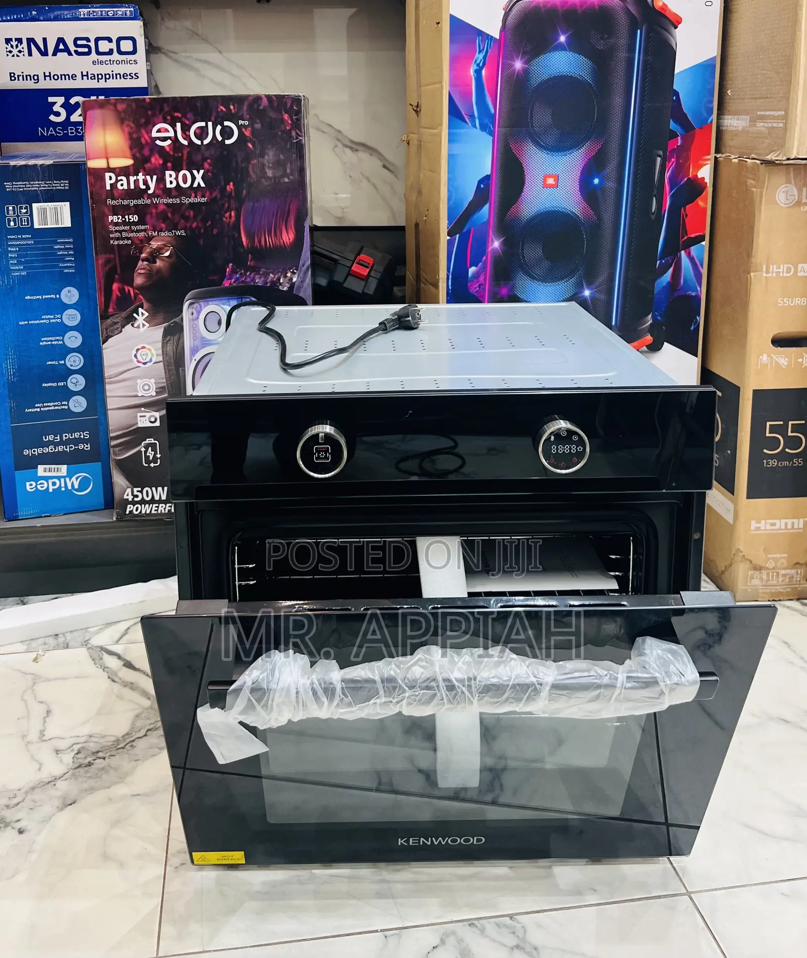 Super Classic Kenwood 90cm Tempered Glass Built in Oven(Black)