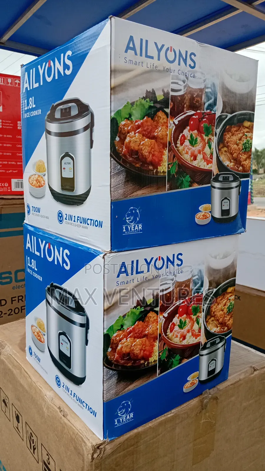 Ailyons 1.8L Rice Cooker 2in1 Multipurpose Cooker 1.8L