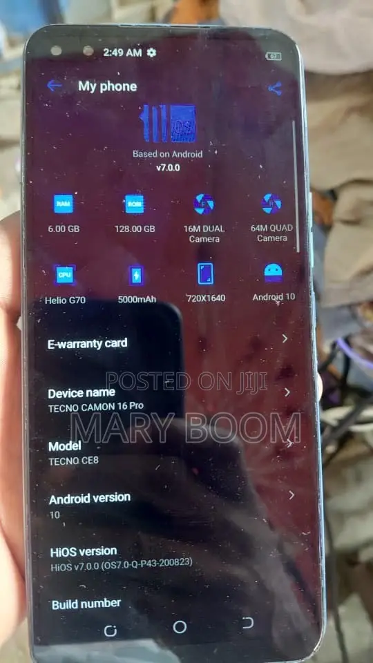 Tecno Camon 16 Pro 128 GB Blue