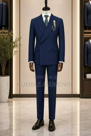 Striped Double-Breasted Suit for Executive