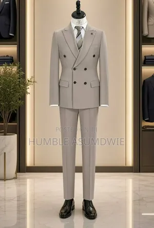 Striped Double-Breasted Suit for Executive
