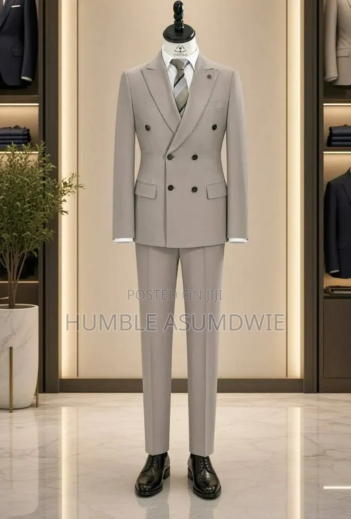 Striped Double-Breasted Suit for Executive